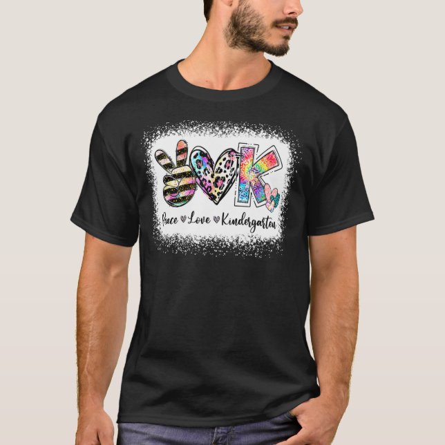 Kindergarten Team Kinder klass Lärare Peace Kärlek T Shirt (Framsida)