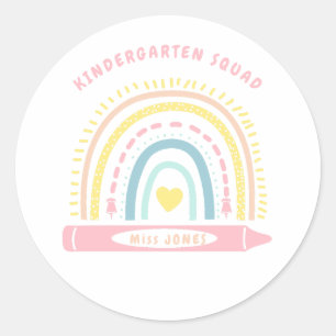 Kindergarten Team Squad Teacher Back to school Runt Klistermärke