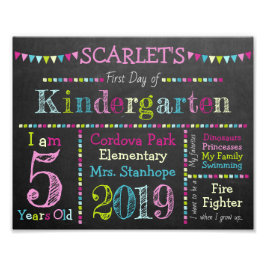 Kindergarten-tecken - Back to school-tecken för kr Fototryck