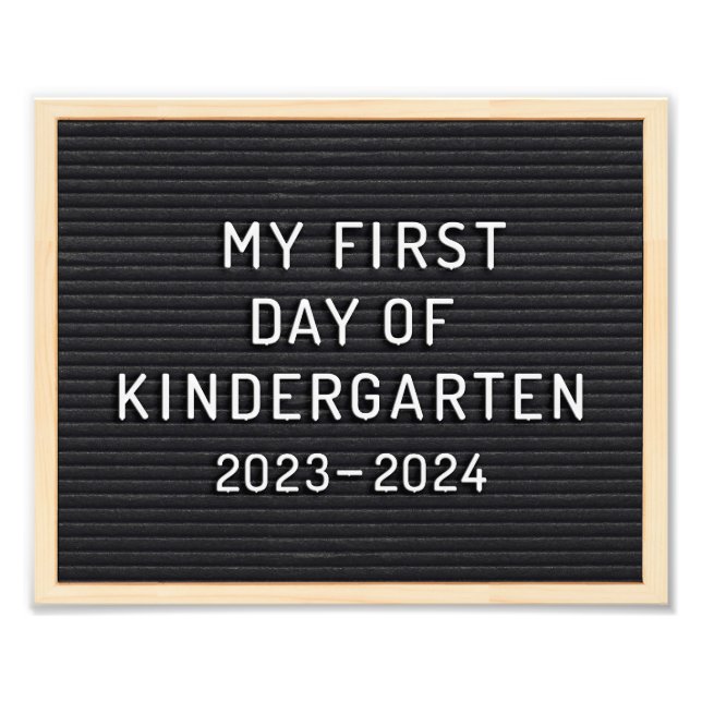 Kindergarten-tecknet Första skoldagen Fototryck (Framsidan)