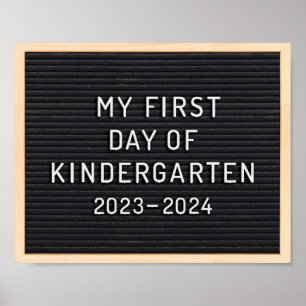 Kindergarten-tecknet Första skoldagen Poster
