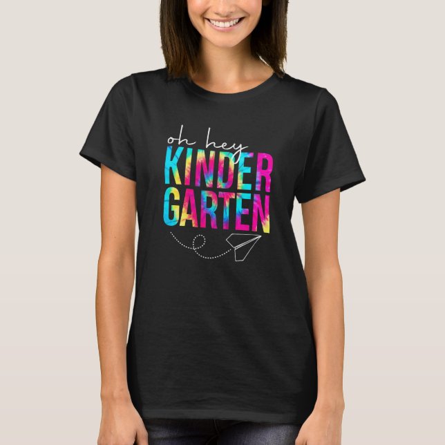 Kindergarten Tie Dye Back to school Student T Shirt (Framsida)