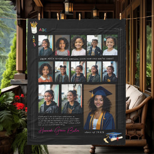 Kindergarten till Senior Year Keepsakys School Pho Fleecefilt