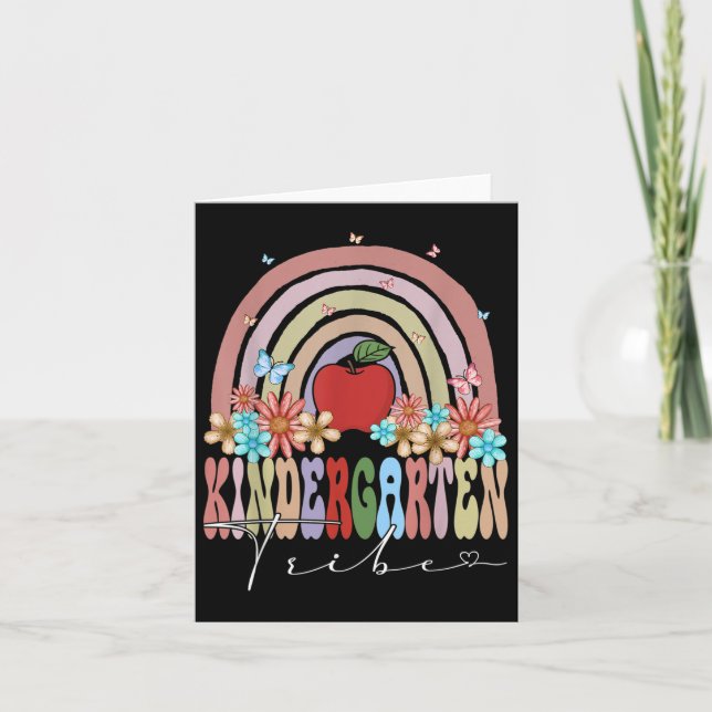 Kindergarten Tribe Back to school Rainbow Groovy F Kort (Framsida)