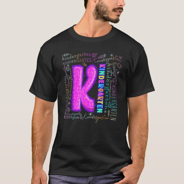 Kindergarten Typography Back to school 10 T Shirt (Framsida)