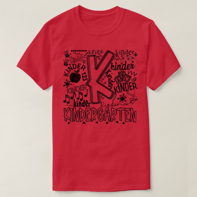 Kindergarten Typography Back to school Gift T-Shir T Shirt (Design framsida)