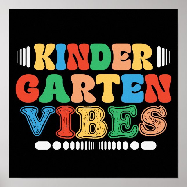 Kindergarten Vibes Back to school Teacher Studente Poster (Framsidan)