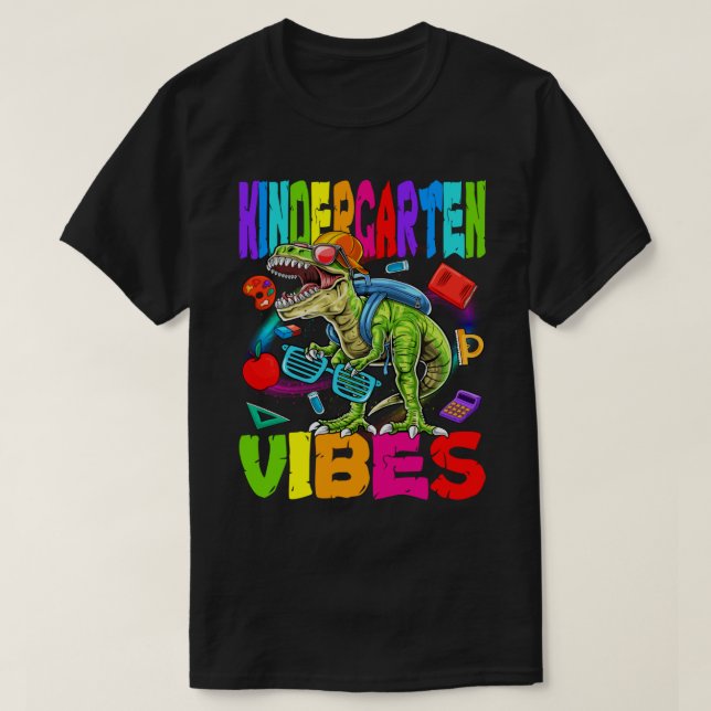 Kindergarten Vibes Dinosaur Back To School T Shirt (Design framsida)