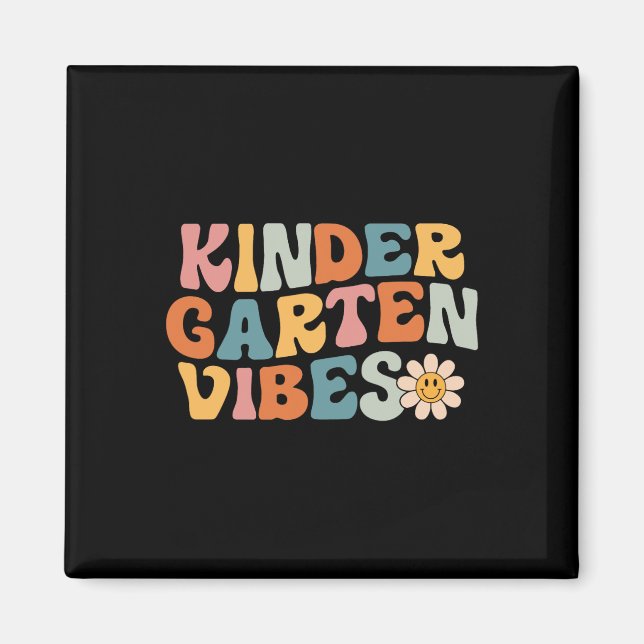 Kindergarten Vibes - Kinder Crew Retro Första dage Magnet (Framsidan)