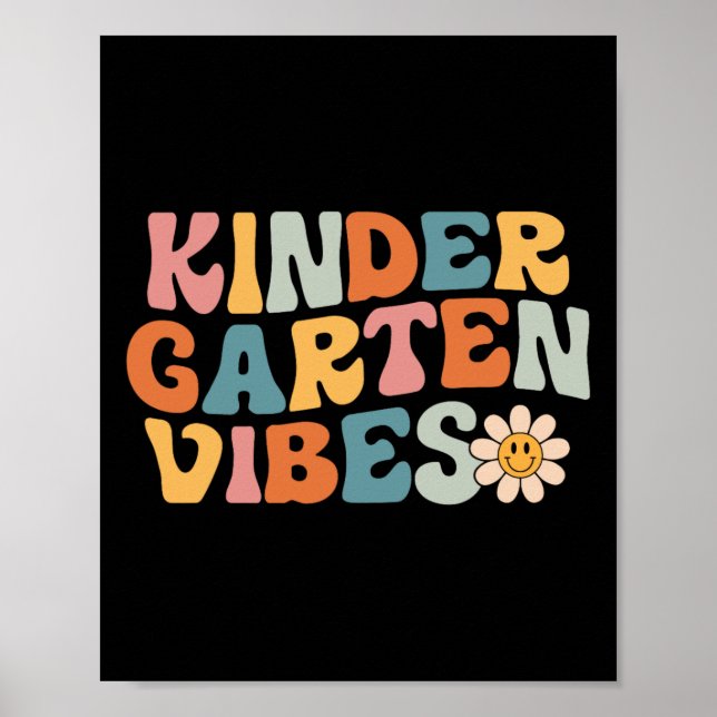 Kindergarten Vibes - Kinder Crew Retro Första dage Poster (Framsidan)