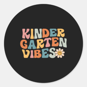 Kindergarten Vibes - Kinder Crew Retro Första dage Runt Klistermärke