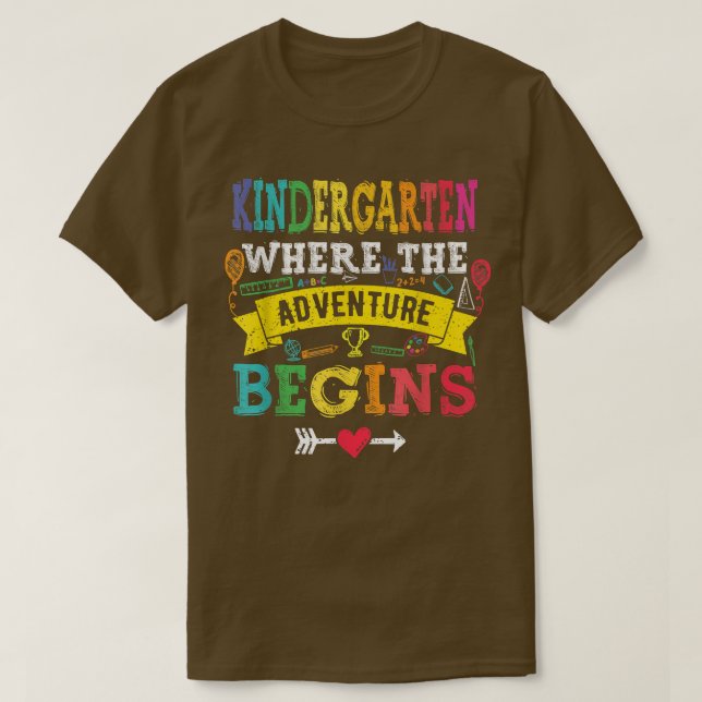 Kindergarten Where The Adventure Begins Gift Back  T Shirt (Design framsida)