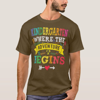 Kindergarten Where The Adventure Begins Gift Back T Shirt