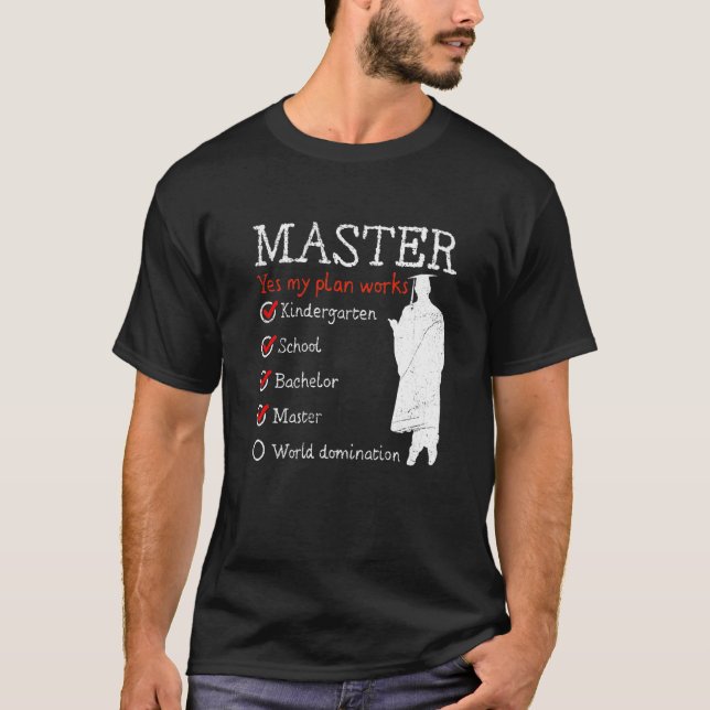 Kindergarten World Domination Masters Degree T Shirt (Framsida)