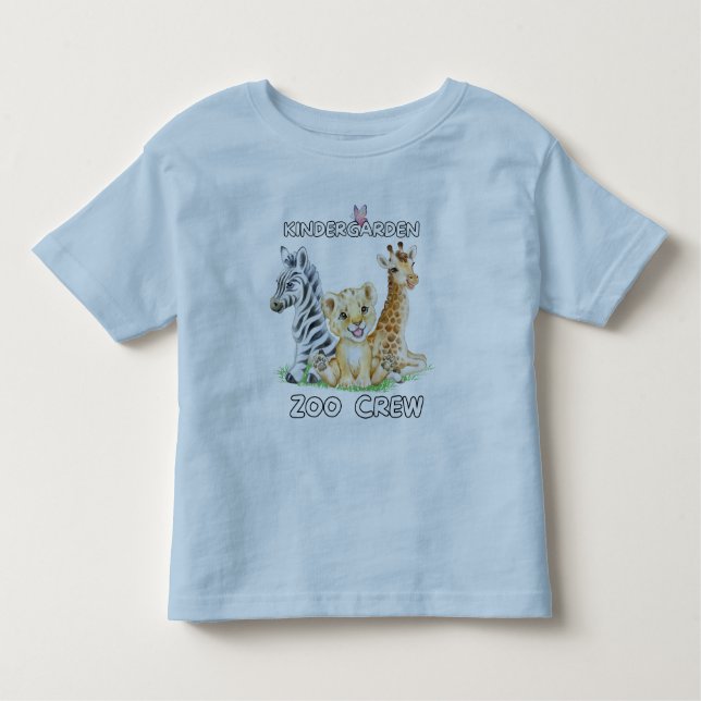 Kindergarten Zoo Crew Funny Circus Unge Animal Kär T Shirt (Framsida)