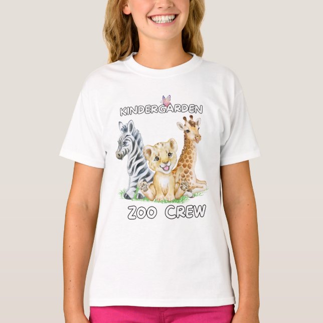 Kindergarten Zoo Crew Funny Circus Unge Animal Kär T Shirt (Framsida)