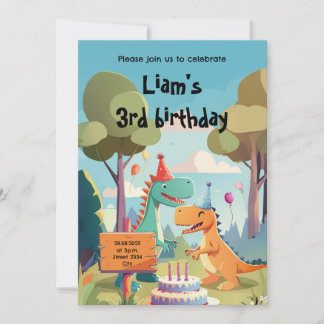 Kindergeburtstag Einladung Dinos Dinosaurier Inbjudningar
