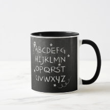 Kindertasse - ABC Sterne weiß - Tafel Kreide |