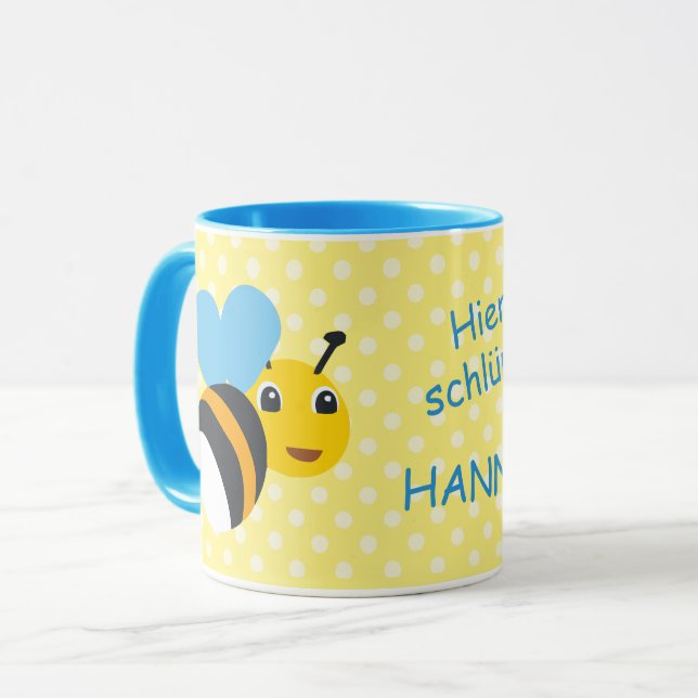Kindertasse Hummel - Hier schlürft |  Mugg (Framsida vänster)