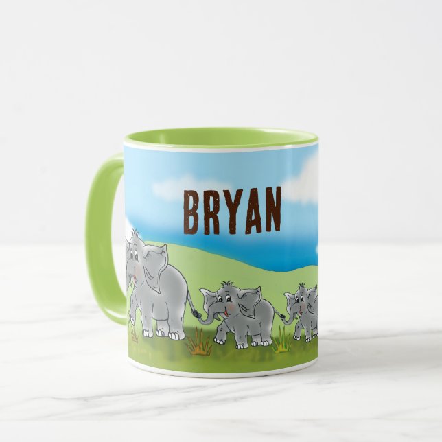 Kindertasse Niedliche Elefanten - Afrika Savanne | Mugg (Framsida vänster)