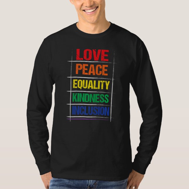 Kindes Inclusion Rainbow Lgbt för lika möjligheter T Shirt (Framsida)