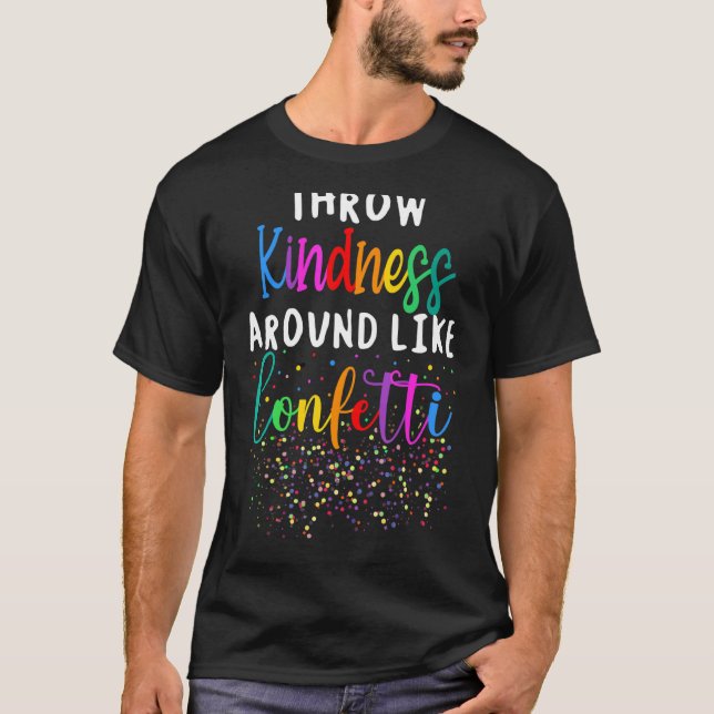 Kindhet runt som konfetti-autism Awarene T Shirt (Framsida)