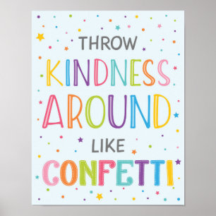 Kindhet runt som konfetti-klassrum poster