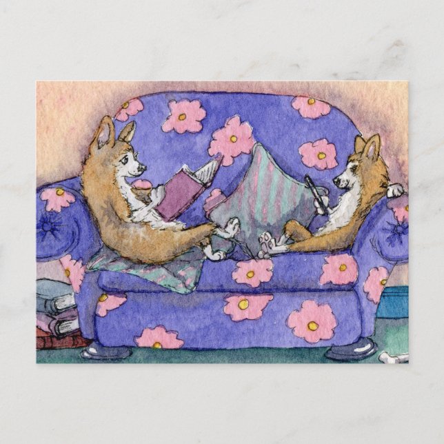 Kindles och bokar blandar sig! vykort (Framsida)