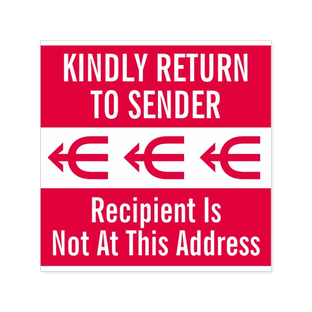 "KINDLY RETURTO SENDER" Rubber Frimärke Självfärgande Stämpel (Design)