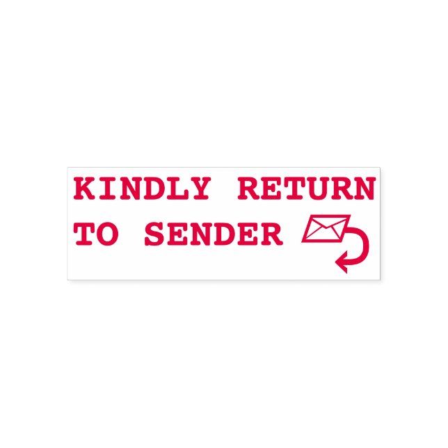 "KINDLY RETURTO SENDER" Rubber Frimärke Självfärgande Stämpel (Design)
