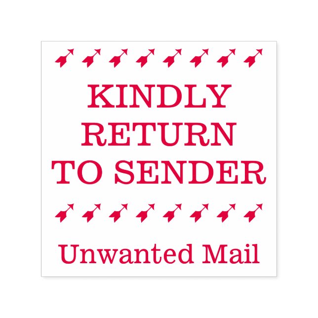 "KINDLY RETURTO SENDER" Rubber Frimärke Självfärgande Stämpel (Design)