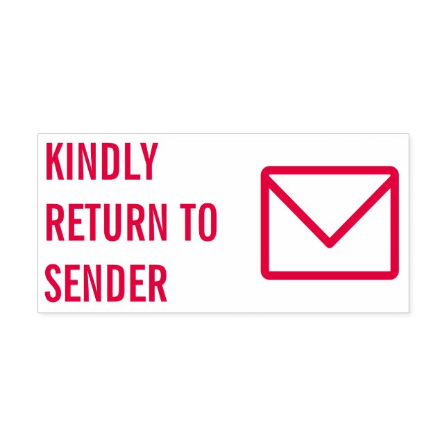 "KINDLY RETURTO SENDER" Rubber Frimärke Självfärgande Stämpel (Design)