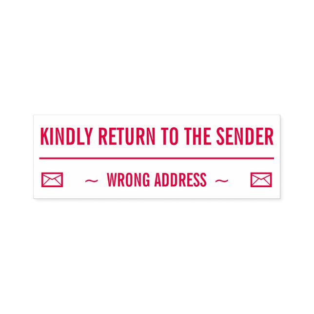 "KINDLY RETURTO TO SENDER", "WRONG ADRESS" SJÄLVFÄRGANDE STÄMPEL (Design)