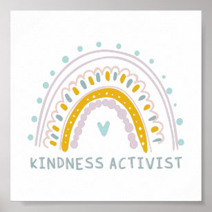 Kindness-aktivist Antibullying Quote och Rainbow Poster