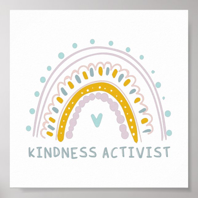 Kindness-aktivist Antibullying Quote och Rainbow Poster (Framsidan)
