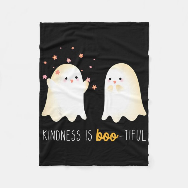 Kindness är Boo Tiful Lacher Cute Ghost Halloween Fleecefilt (Framsidan)
