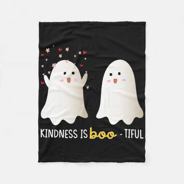 Kindness är Boo-tiful Lärare Cute Ghost Bootiful Fleecefilt (Framsidan)