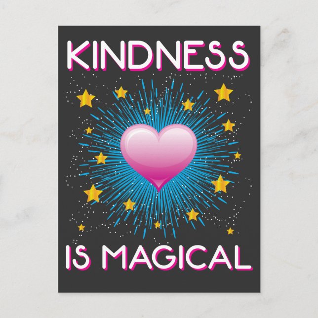 Kindness är en magisk inspirationell regnbåge vykort (Framsida)