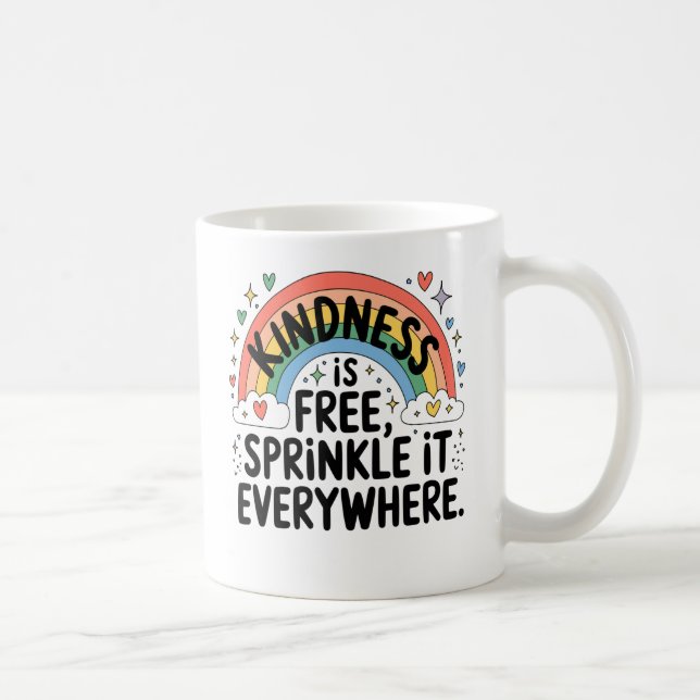 Kindness är fri sprinkling överallt, lustig gud kaffemugg (Höger)
