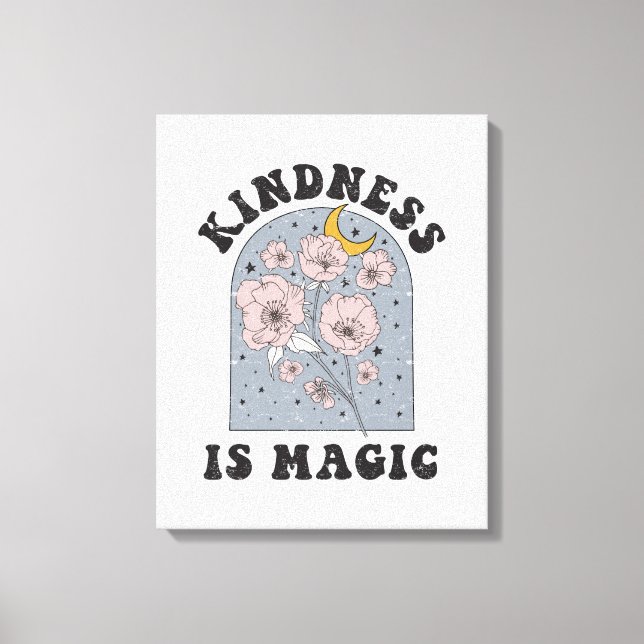 Kindness är Magic Vintage Flowers Canvastryck (Framsida)