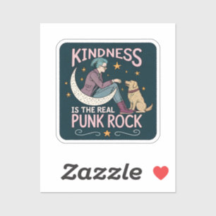 Kindness är Real Punk Sten Vinyl Sticker - Smi Klistermärken
