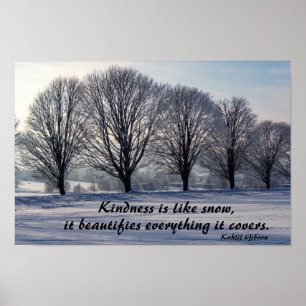 Kindness är som Snö - Kahlil Gibran Quote Poster