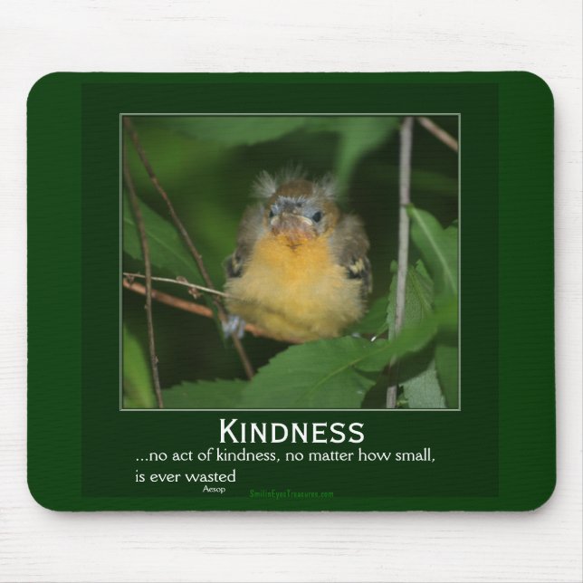 Kindness Baby Oriole Motivational Mousepad Musmatta (Framsidan)