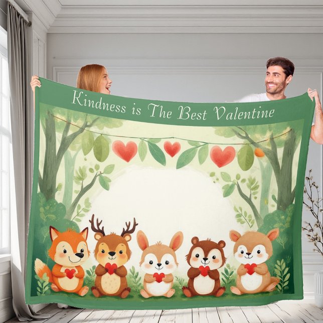 Kindness Best Valentine Nursery Woodland Animals  Fleecefilt (Kindness Best Valentine Nursery Woodland Animals Fleece Blanket)