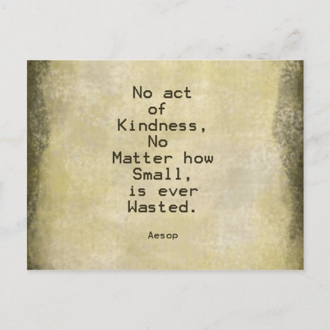 Kindness Compassion Quote Aesop Vykort (Framsida)