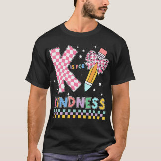Kindness Cute Pencil Bow Teacher ska vara snäll T Shirt
