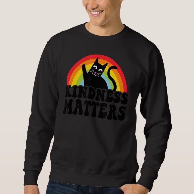 Kindness för cat Anti-Bullying Rainbow Matters Spe Lång Ärmad Tröja (Framsida)
