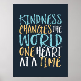 Kindness förändrar den globala inspirationsofferte poster