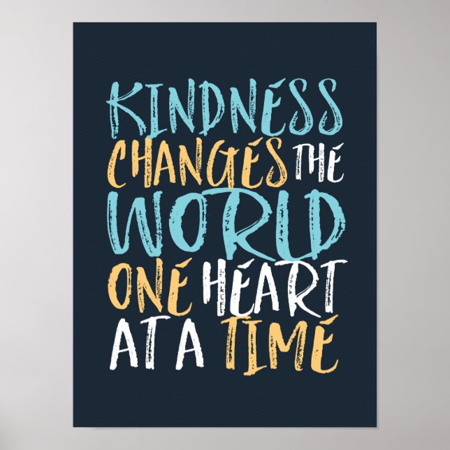 Kindness förändrar den globala inspirationsofferte poster (Framsidan)