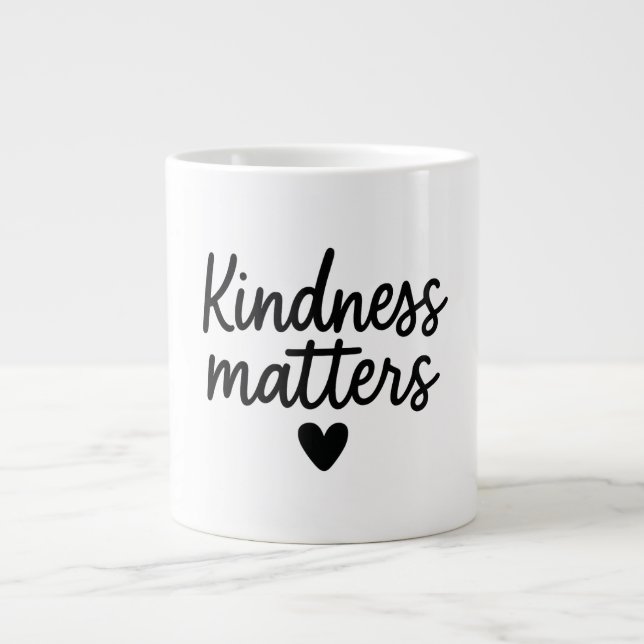 Kindness-frågor - minimal inspirationsoffert jumbo mugg (Framsidan)